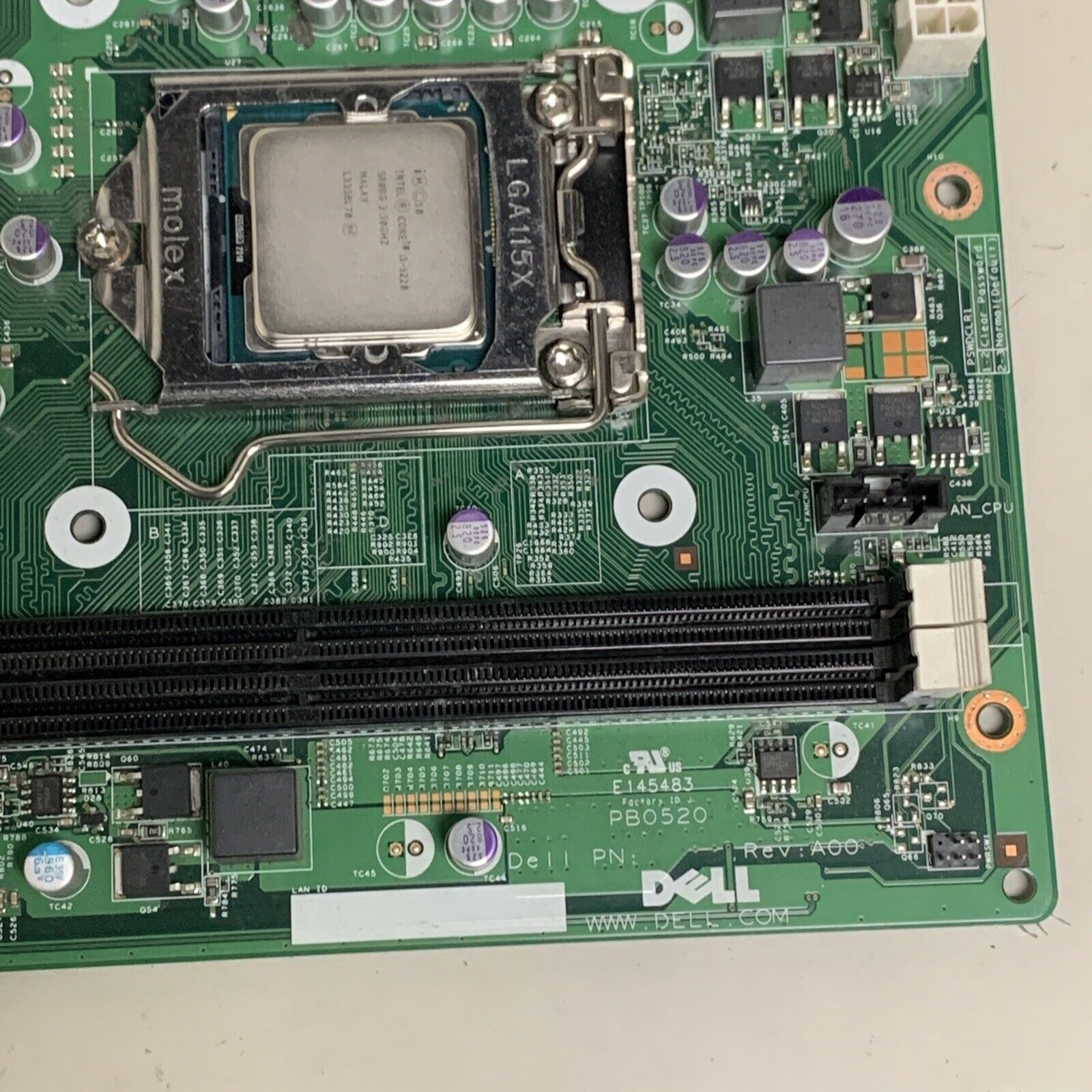 Dell 0T10XW Optiplex 3010 SFF Motherboard LGA1155 H61 T10XW W/ Intel I3-3220