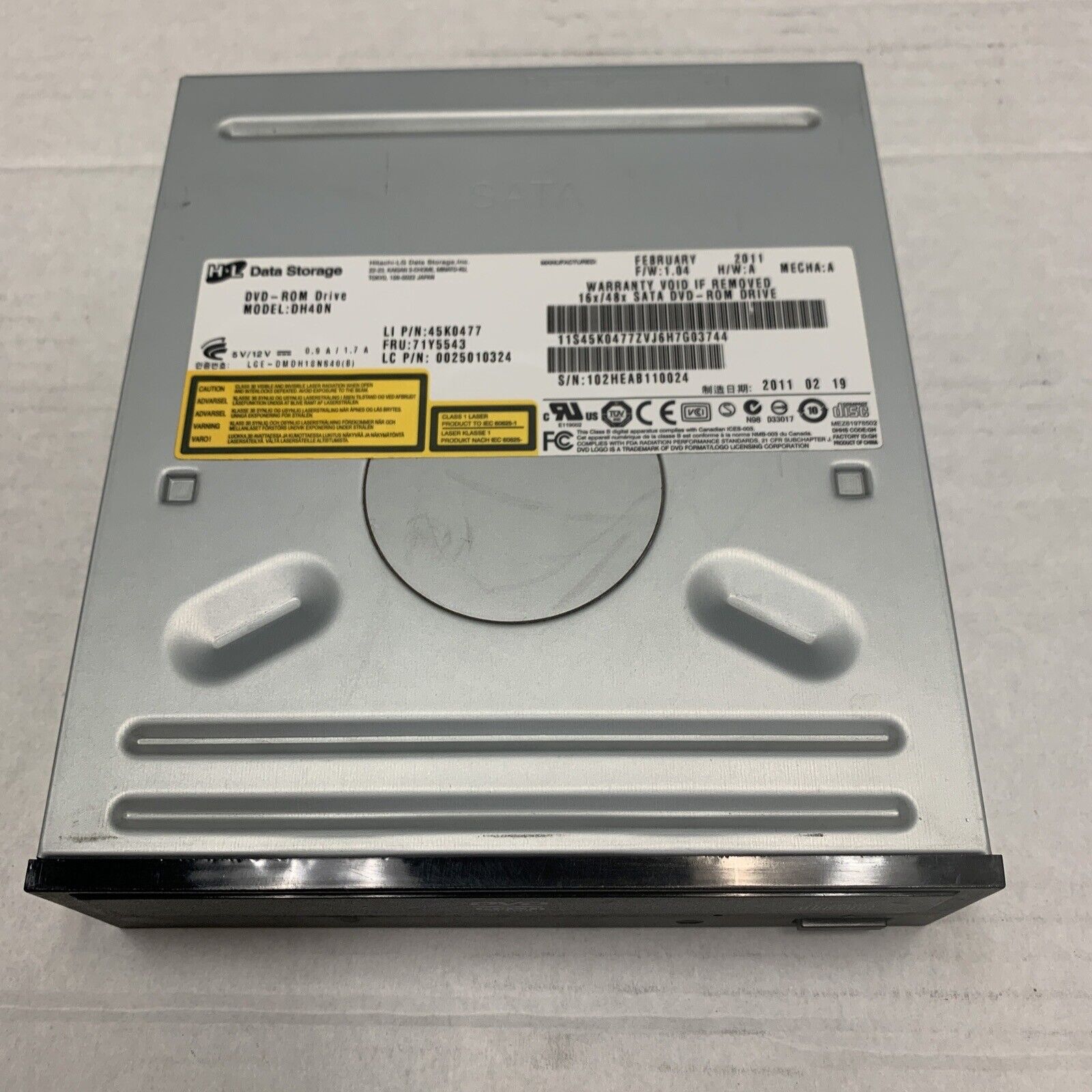 Hitachi-LG DVD-ROM Drive Model DH40N Dell Desktop SATA Lenovo P/N: 45K0477