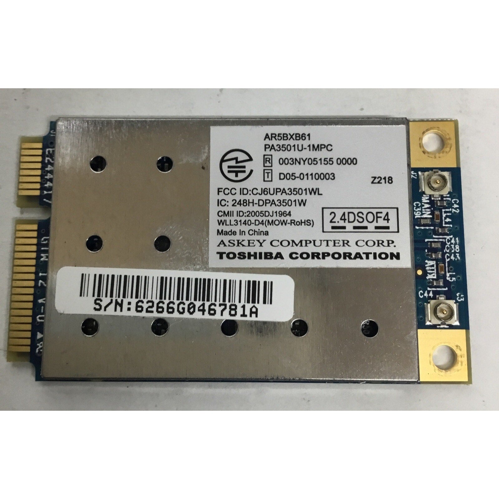 Toshiba Mini PCI Express Wireless Card AR5BXB61 PA3501U-1MPC