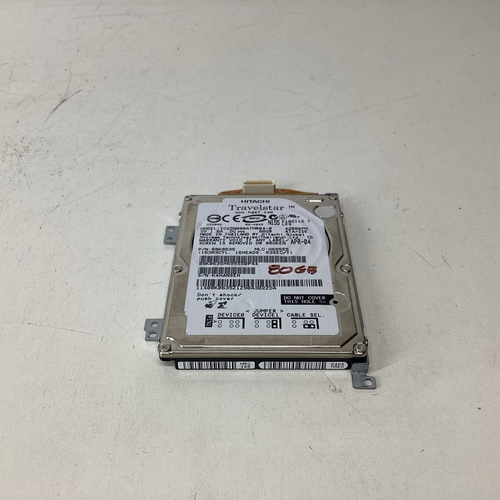 Hitachi Travelstar IC25N080ATMR04-0 80GB 4200RPM 2.5" IDE Laptop HDD - For Parts