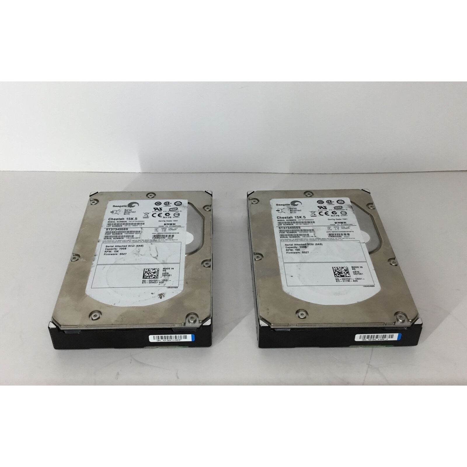 Lot of 2-Seagate Cheetah 15K.5 73.4GB 3.5" HDD SAS ST373455SS