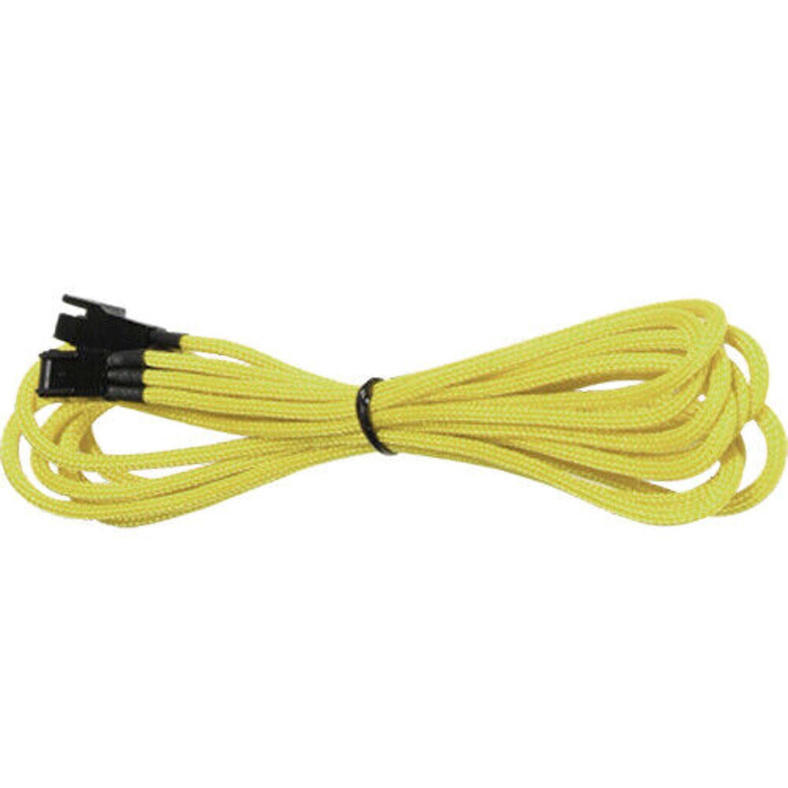 3-Pin Fan Extension Cable Cord Premium Braided Adapter PC Computer - Yellow