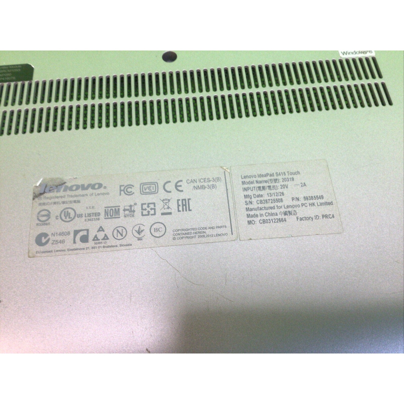 Genuine Lenovo IdeaPad 14" S415 Touch Bottom Base Case Cover AP0SB000620