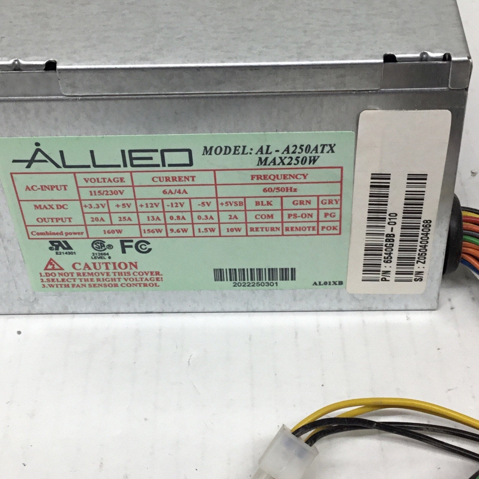 Allied AL-A250ATX 250W Power Supply 6540GBB-010