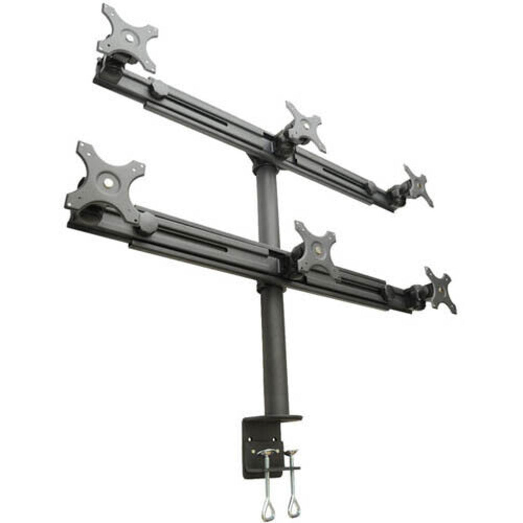 6-Monitor LCD Monitor Stand - C-Clamp - Holds Up to 6x 24" Displays - Hex Mount