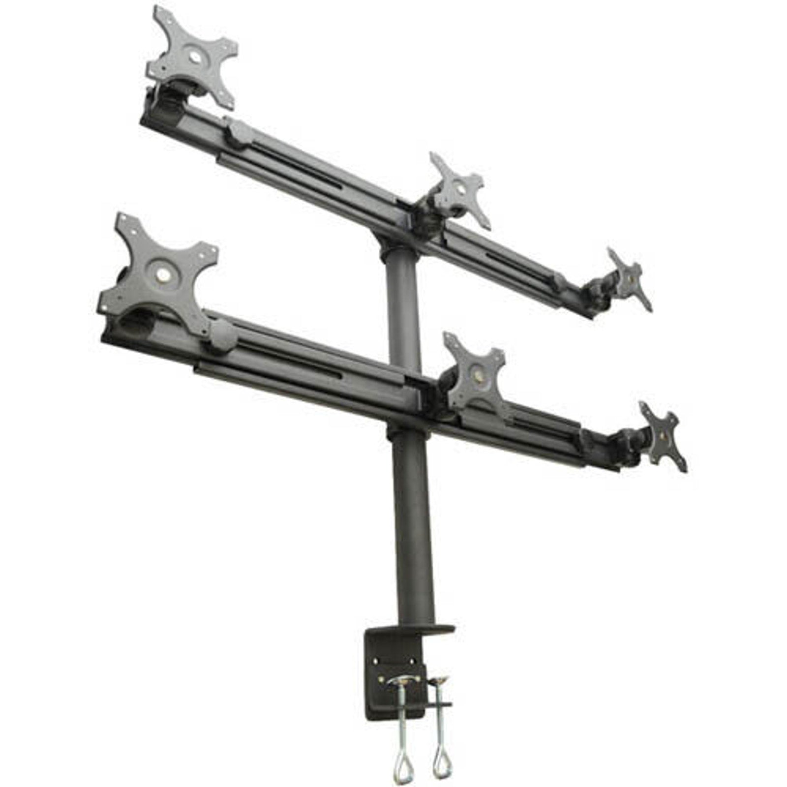 6-Monitor LCD Monitor Stand - C-Clamp - Holds Up to 6x 24" Displays - Hex Mount