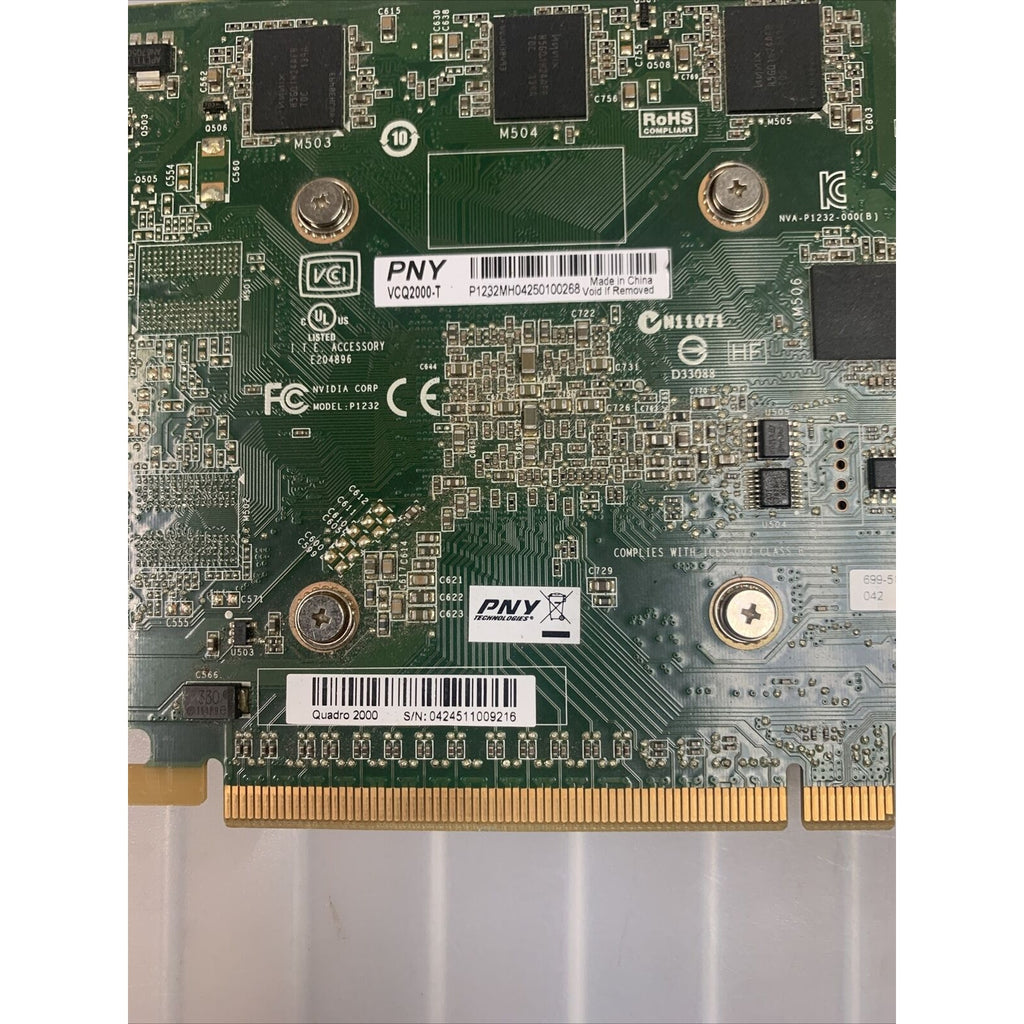 PNY Quadro 2000 VCQ2000-T 1GB GDDR5 PCI-E Graphics Card 699-51232-0500-200 H