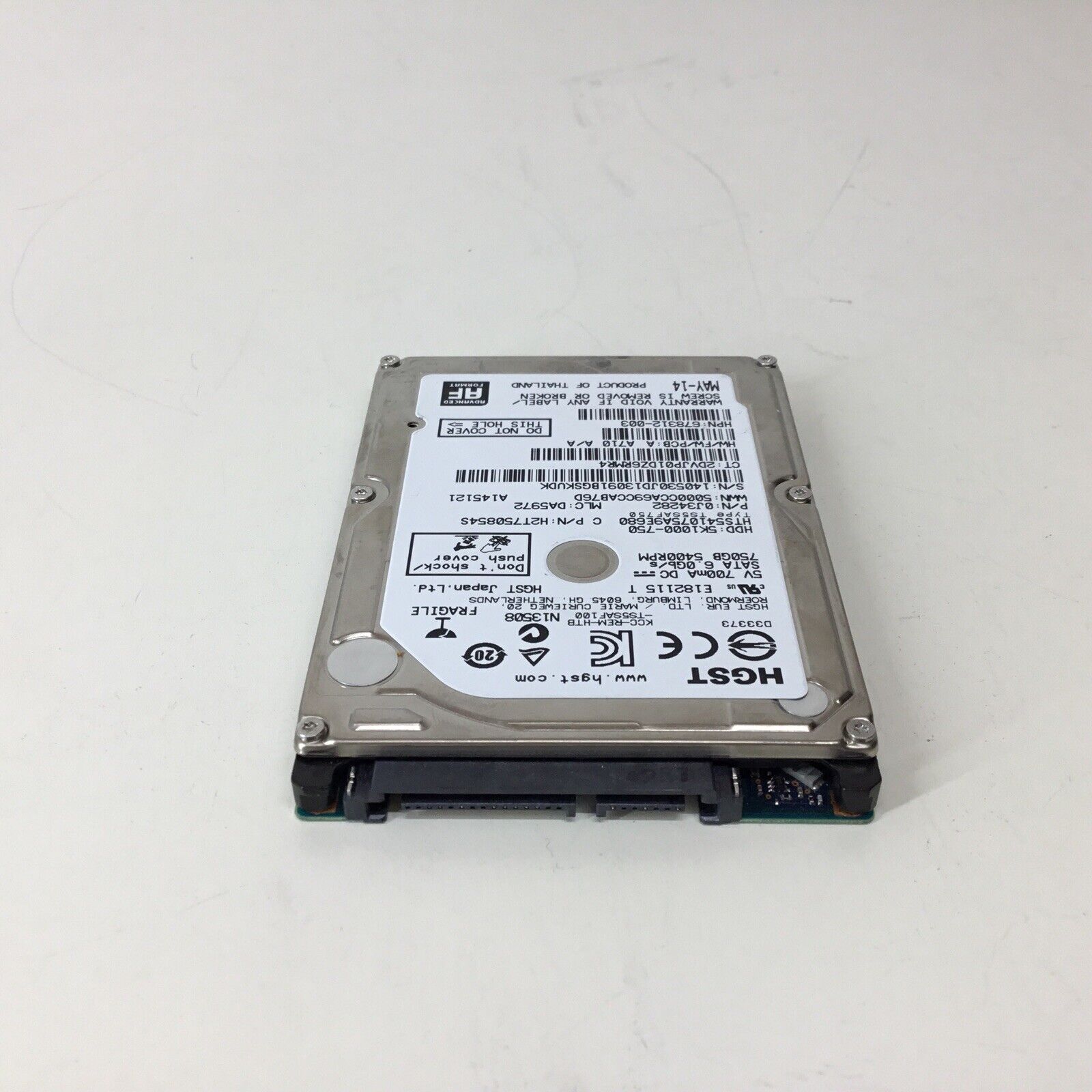 HGST HTS541075A9E680 0J34282 750GB 5400RPM SATA 6.0Gb/s HDD - For Parts