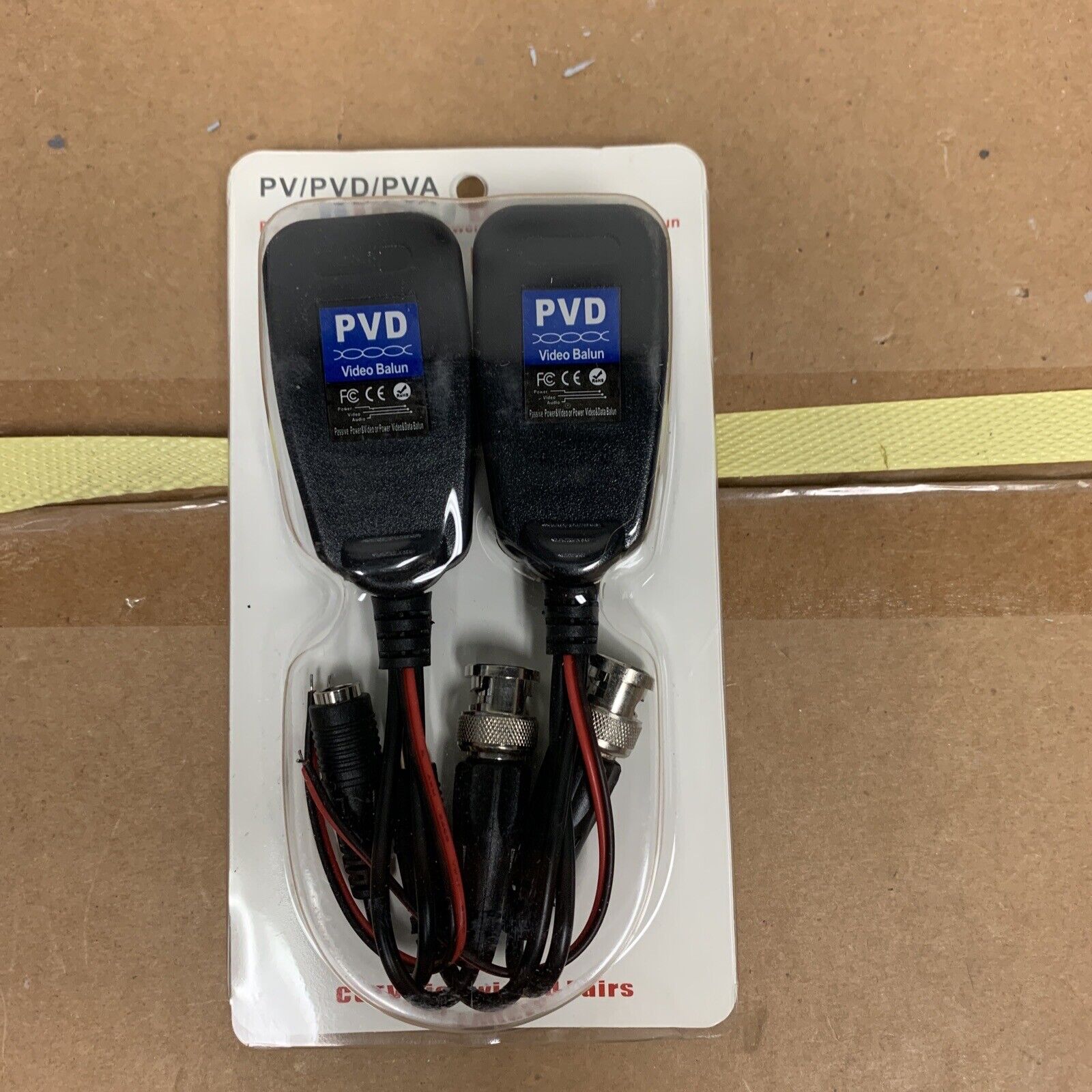 2x Twisted Pairs PVD Video Balun Video Power Data CCTV PTZ UTP BNC to RJ45 CAT5