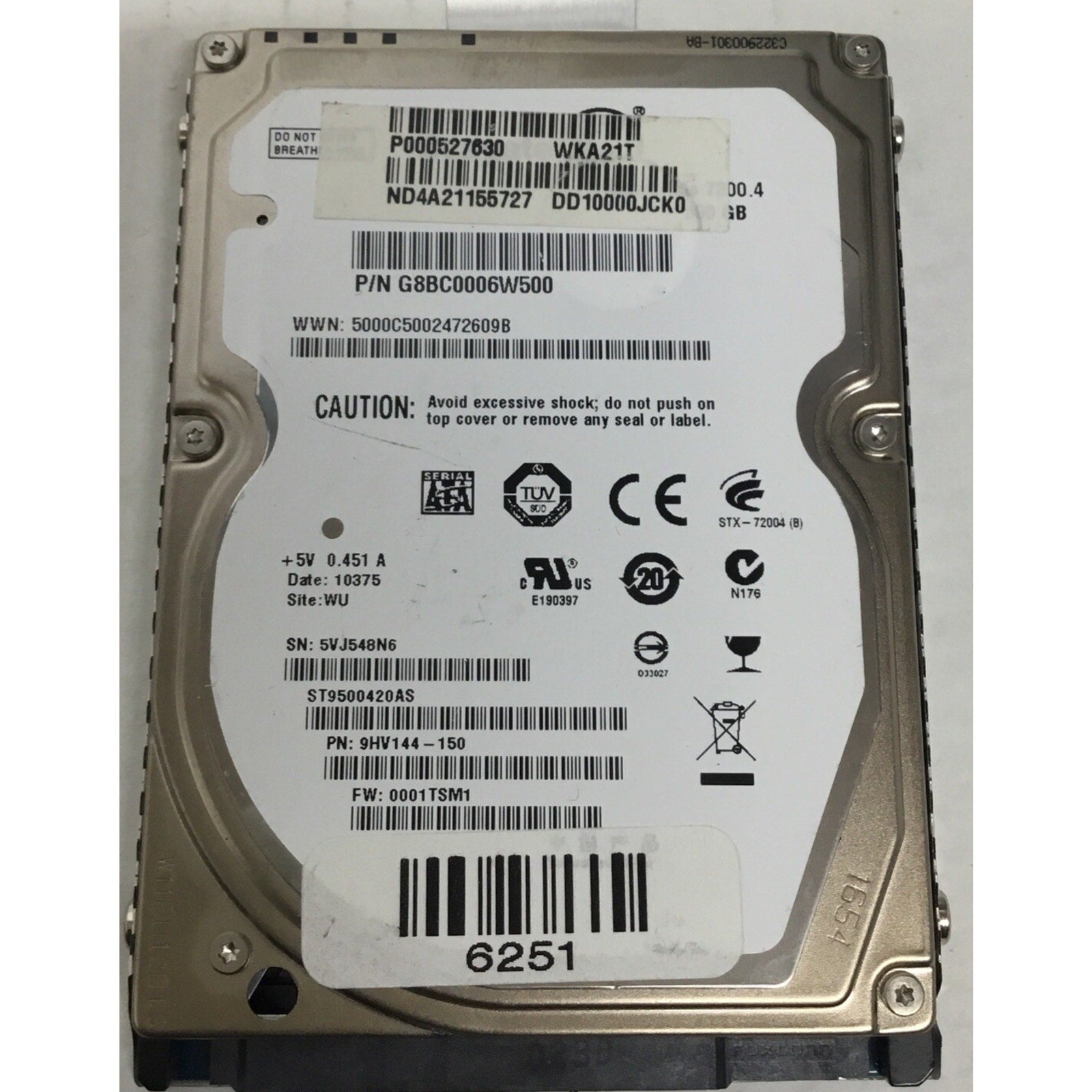Seagate Momentus 7200 ST9500420AS 500GB SATA II 2.5" HDD Hard Drive 9HV144-150