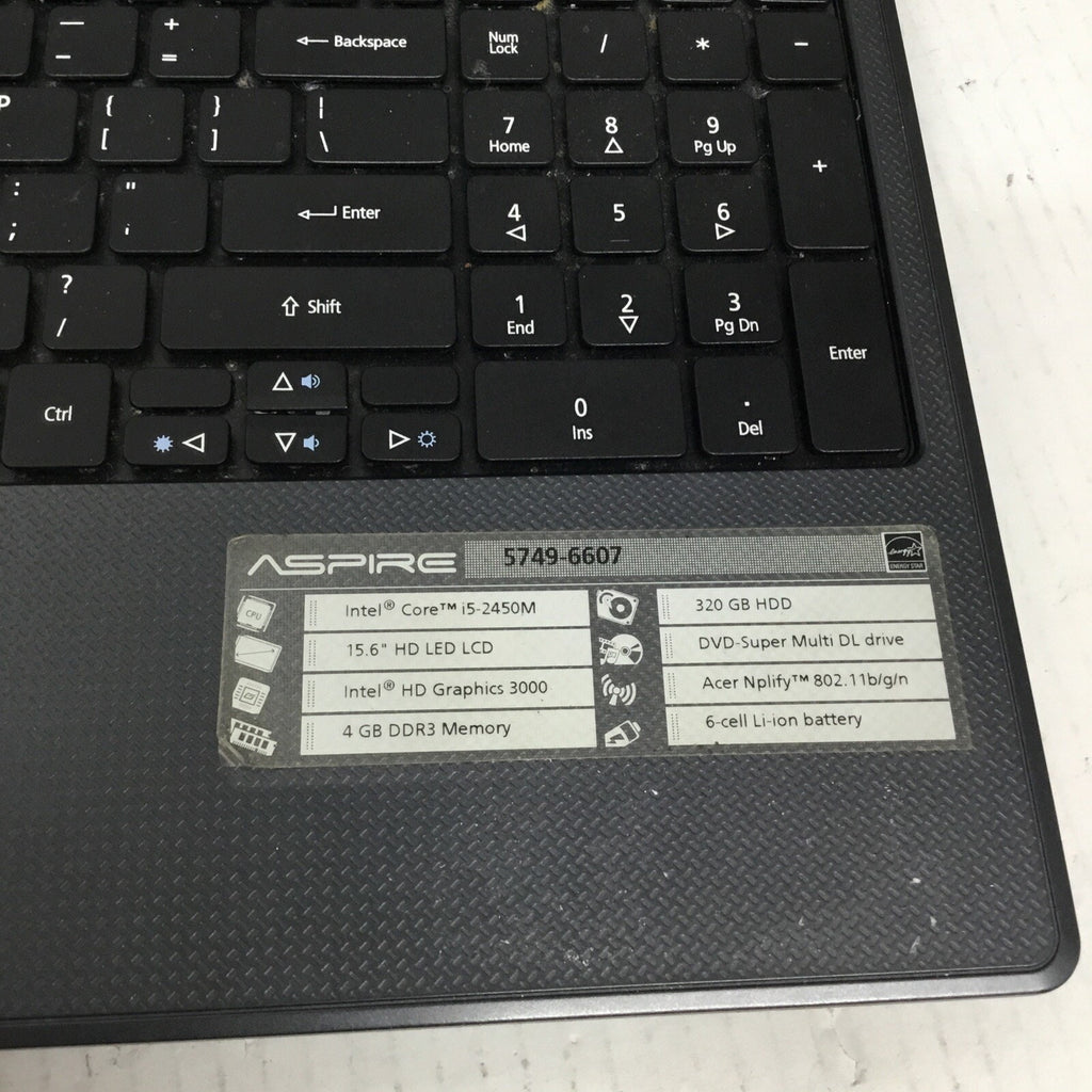 Acer Aspire 5749-6607 Core i5-2450M 4GB Ram No HDD For Parts READ DESC