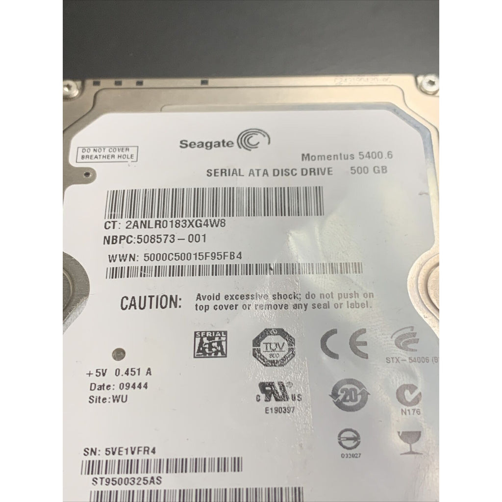 Seagate ST9500325AS P/N:9HH134-021 FW:0003HPM1 Laptop 500GB 2.5" SATA HDD