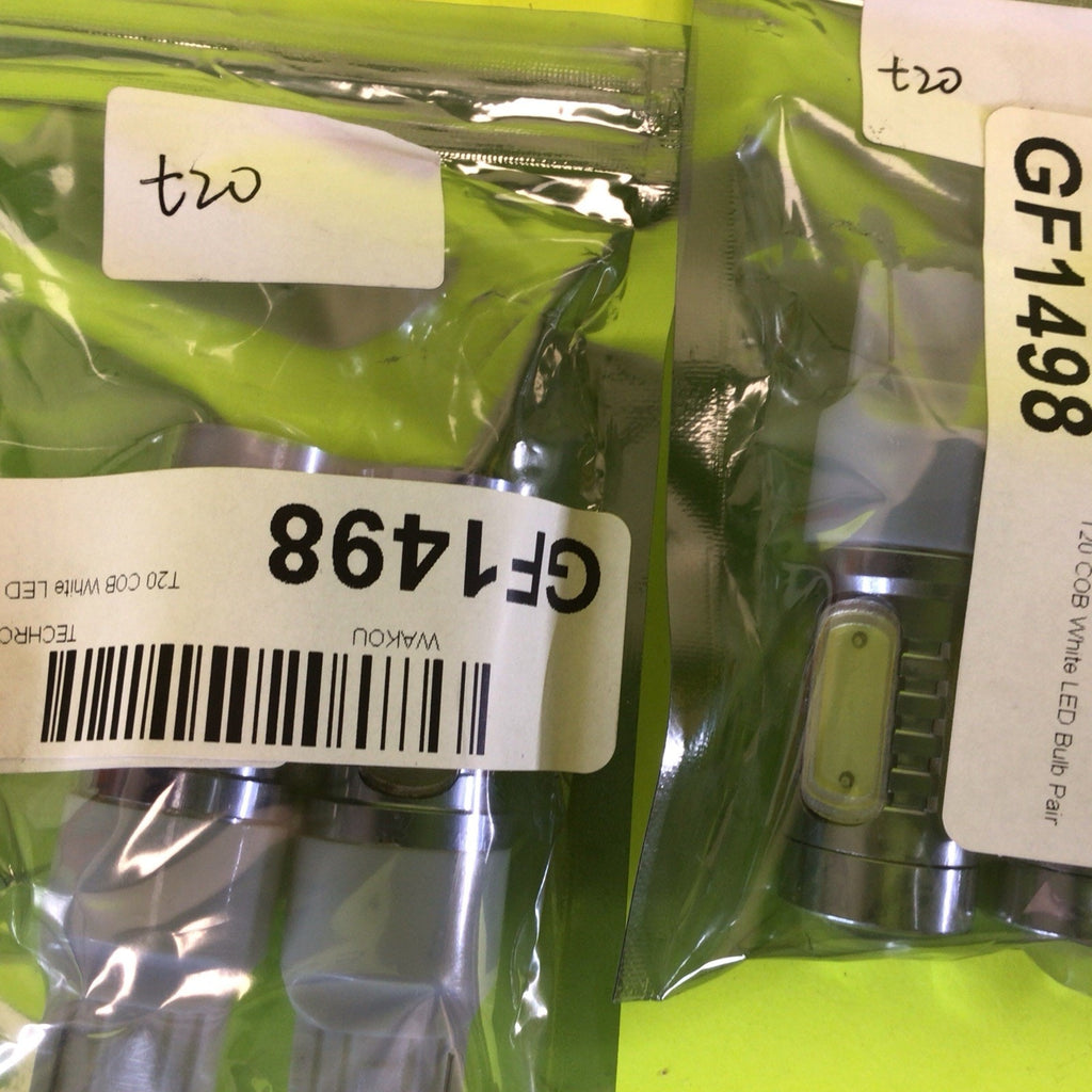 4 Pack of T20 COB White LED Bulb Pair