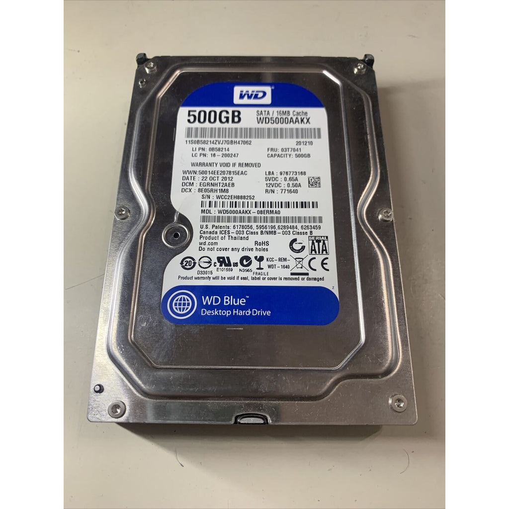 WD Blue 500GB SATA 3.5" Hard Disk Drive WD5000AAKX-08ERMA0 PCB: 2060-771640-003