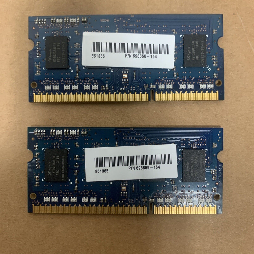 SK Hynix 4GB (2x2GB) Laptop DDR3 SODIMM Memory PC3-12800S HMT325S6EFR8C-PB