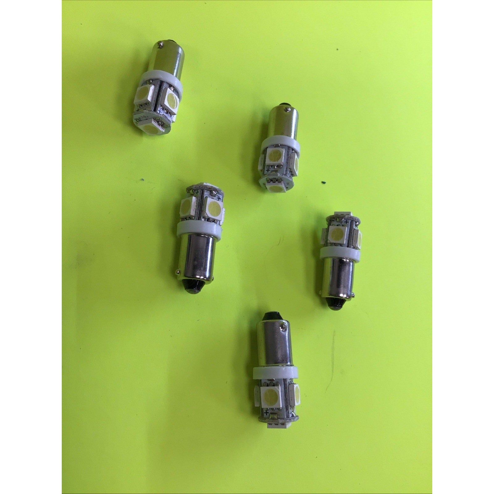 5 Pack BA9S 5 5050SMD White LED Bulbs