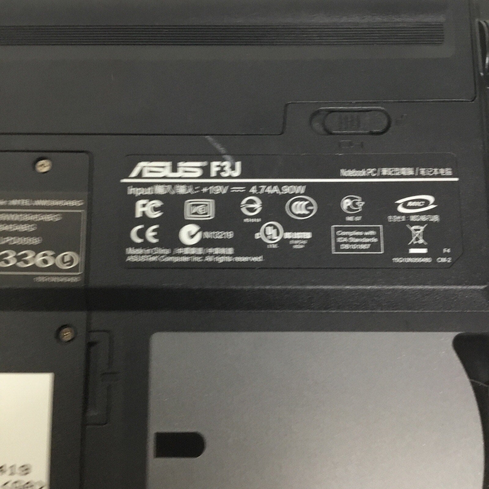 Asus Notebook PC F3JC For Parts READ DESC