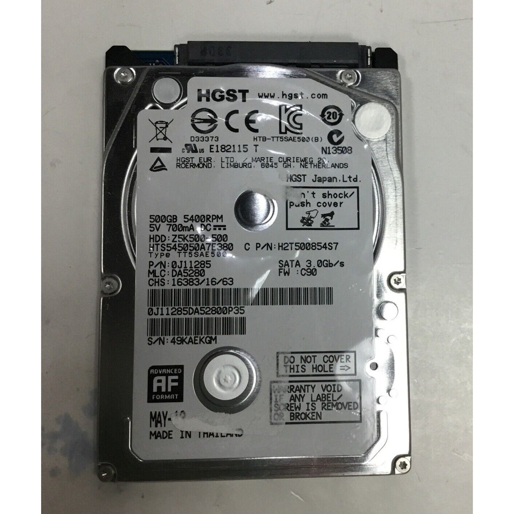 HGST 500gb 5400RPM 2.5 Inch HDD S/N 49KAEKGM