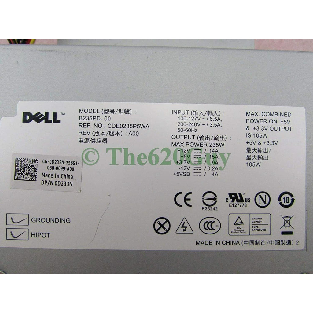 Dell Genuine Optiplex 380 Desktop 235W Power Supply PSU D233N B235PD-00 M618F (R
