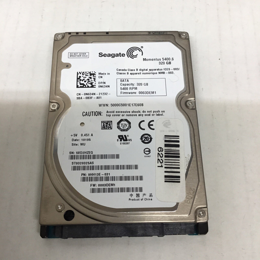 Seagate ST9320325AS P/N:9HH13E-031 FW:0003DEM1 320GB 2.5" SATA HDD