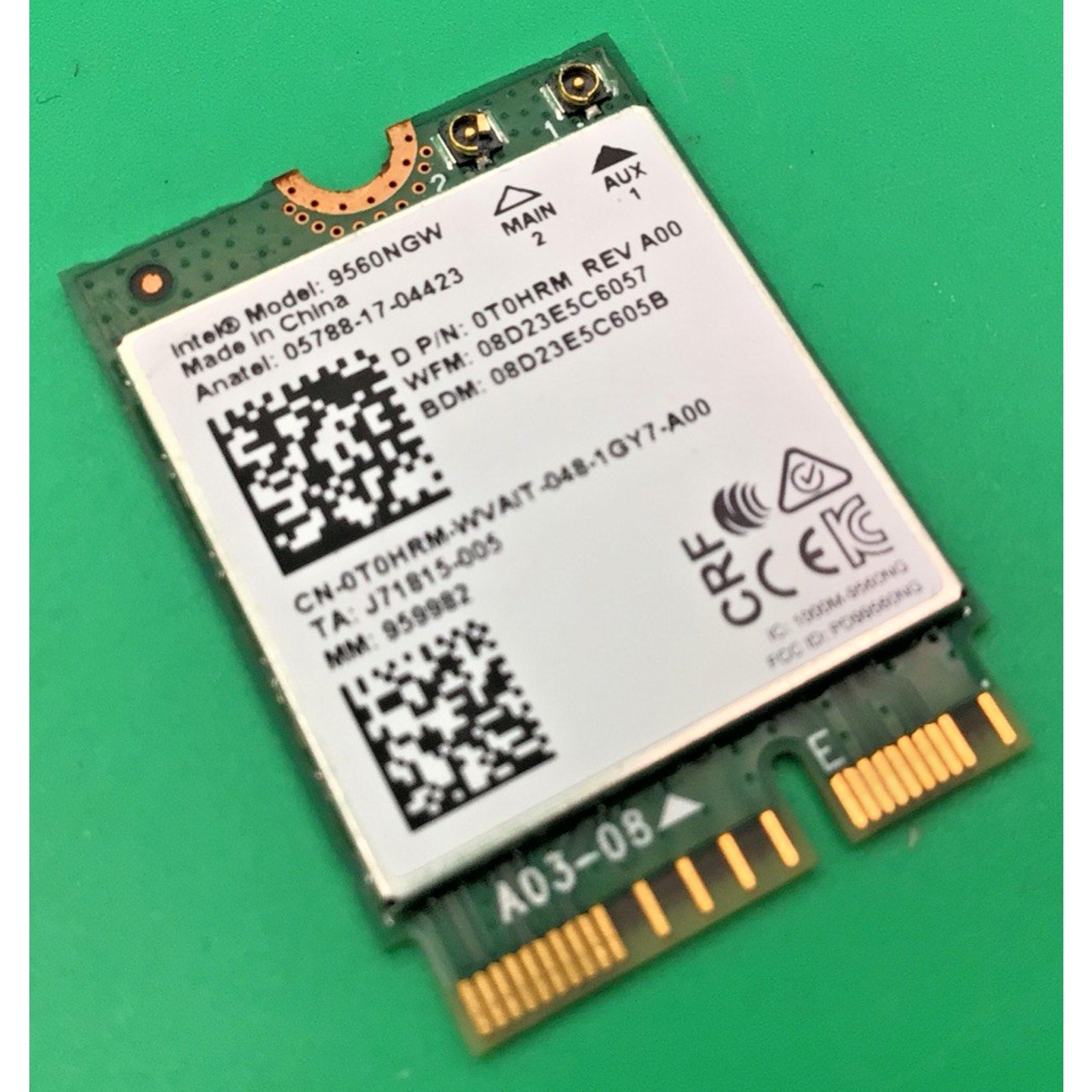 Wireless AC 9560 Intel 9560NGW 802.11ac NGFF 2.4G/5G WiFi Bluetooth FRU 01AX768