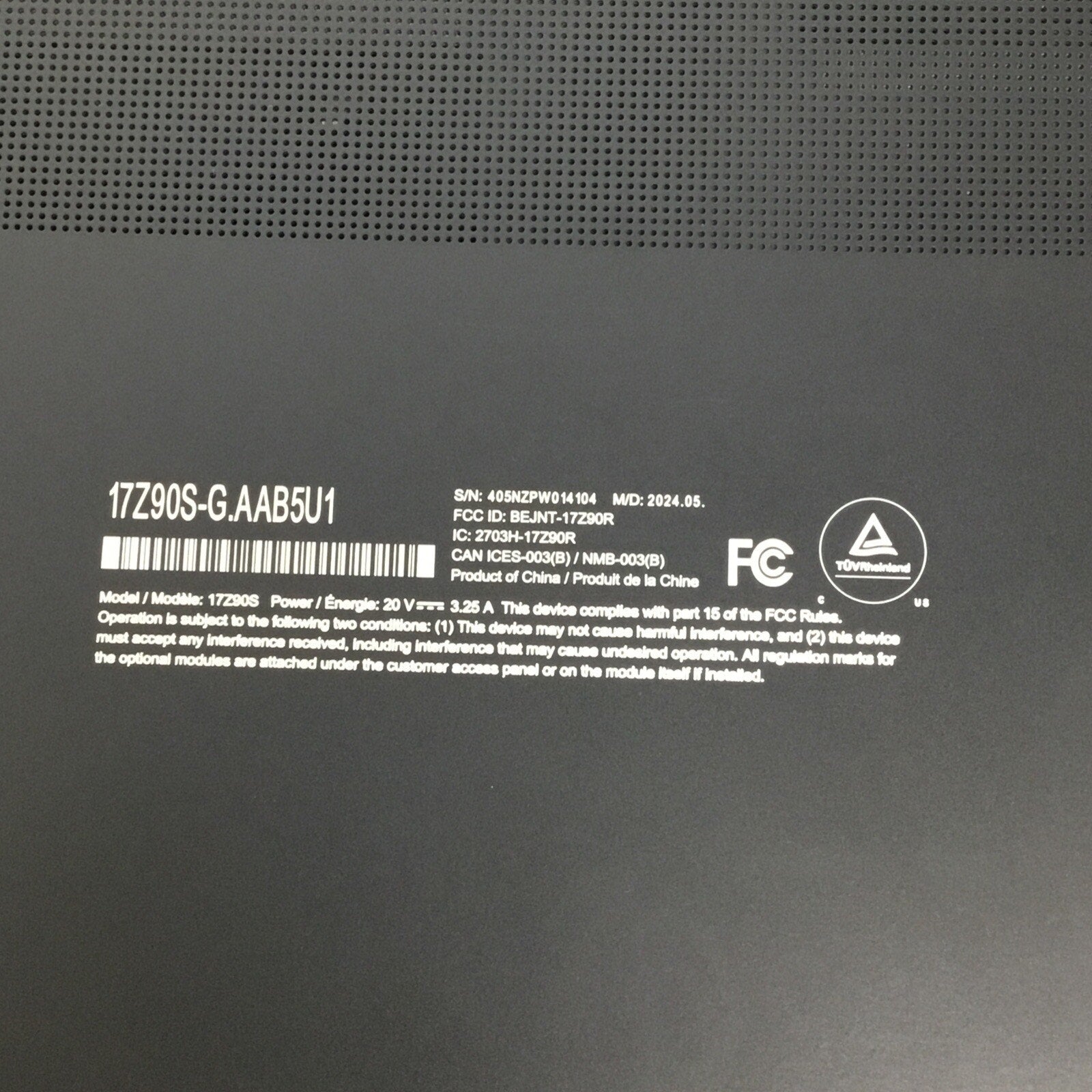 LG 17Z90S-G.AAB5U1 Gram 17" WQXGA Intel Core Ultra 7 155H 3.8GHz 16GB