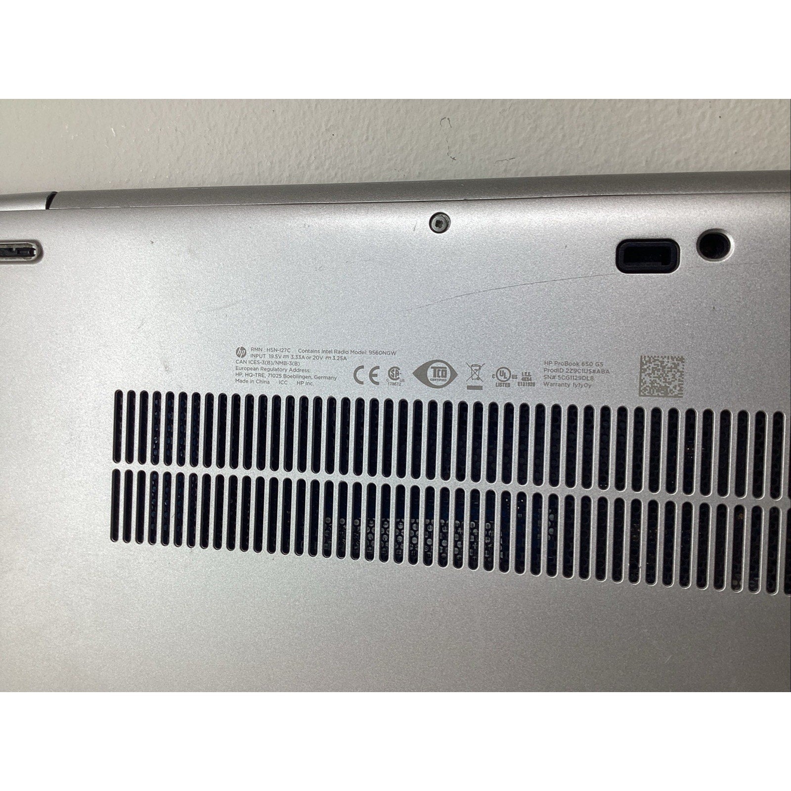 HP ProBook 650 G5 15.6" Laptop Missing Parts Read - For Parts