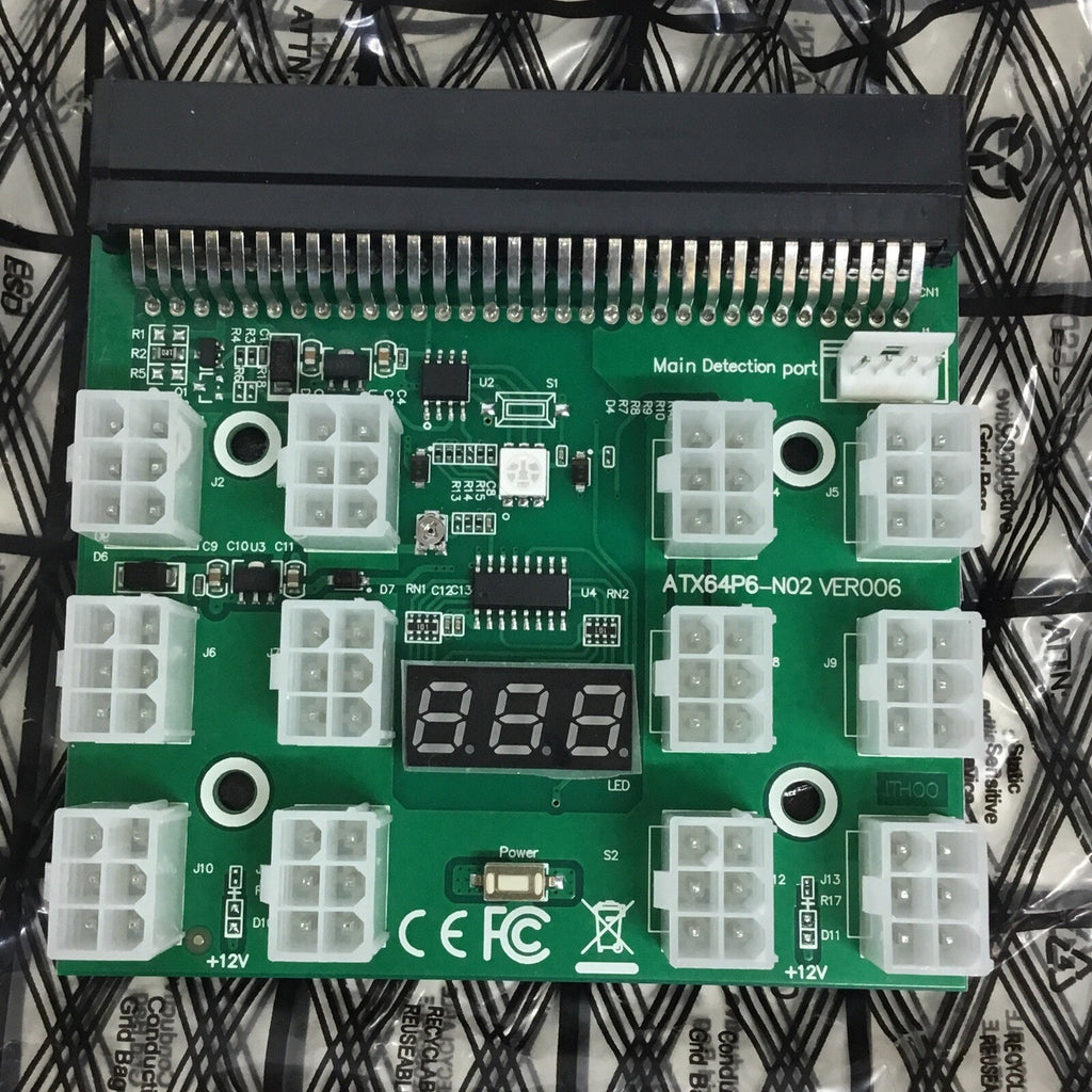 Breakout Board Server Adapter PSU Power Supply for HP 1600W GPU Mining W/6 Cable