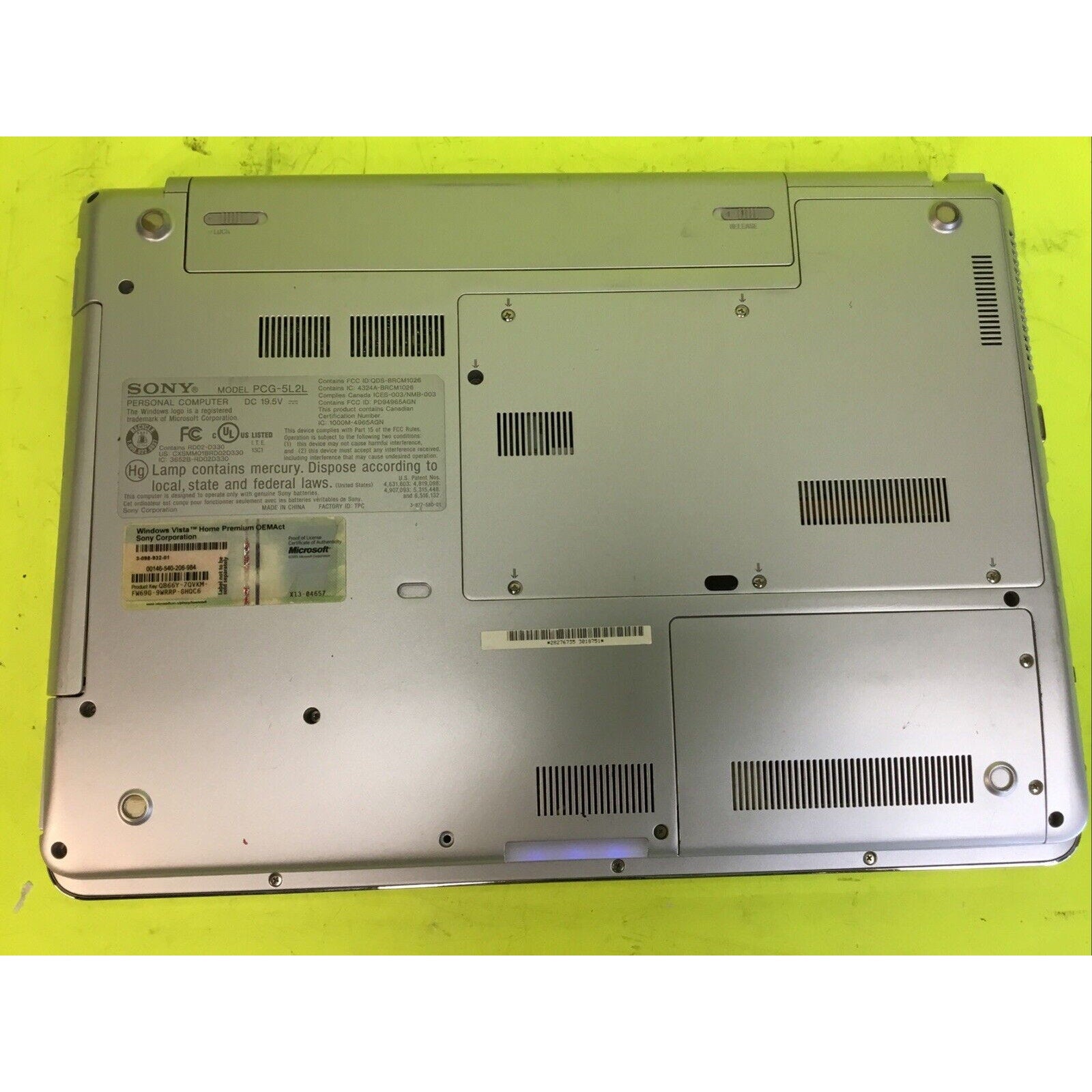 Sony VAIO VGN-CR510E FOR PARTS or REPAIR PCG-5L2L