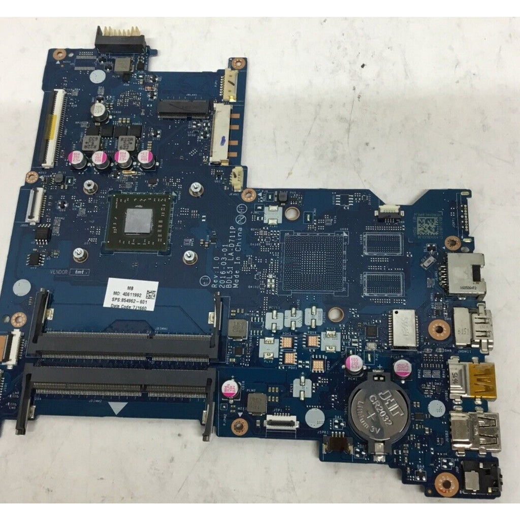 HP Laptop Motherboard 854968-601 AMD E2-7110 , LA-D711P