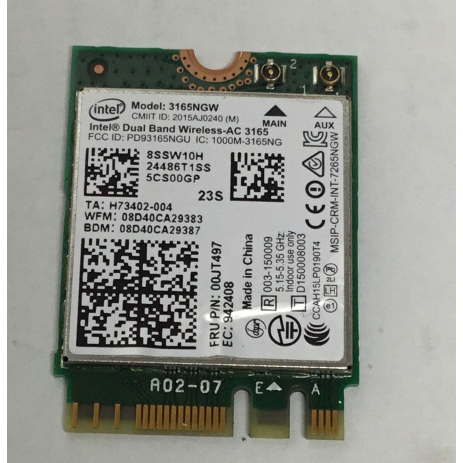 00JT497 3165NGW LENOVO WIRELESS BLUETOOTH CARD YOGA 700-14ISK