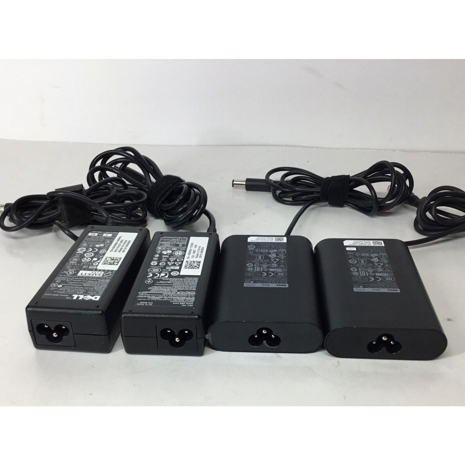Mixed Lot of 4 Dell 65W 19.5V3.34A Adapter Charger LA65NS201 HA65NM130 DA65NS400