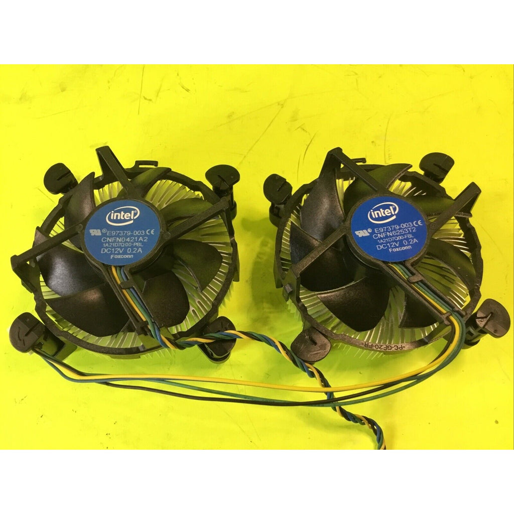 Lot of 2x Intel E97379-003 CNFN0043A1 1A21D7Q00-FBL Fan with Heat Sink