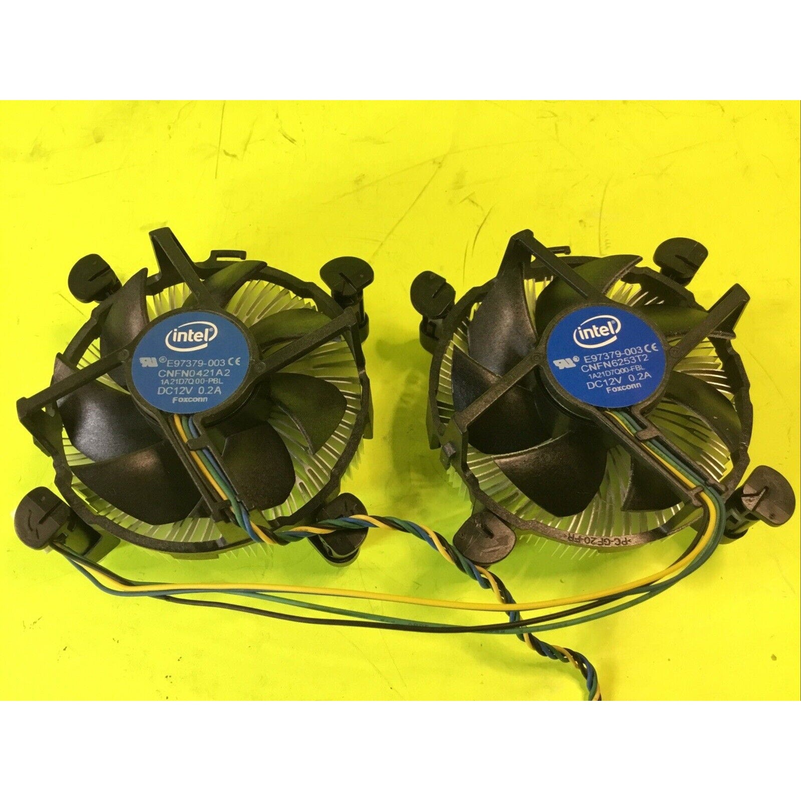 Lot of 2x Intel E97379-003 CNFN0043A1 1A21D7Q00-FBL Fan with Heat Sink