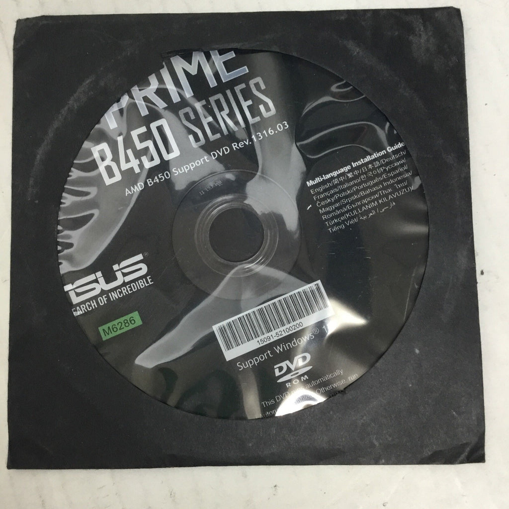 Asus Prime B450 Series Support DVD