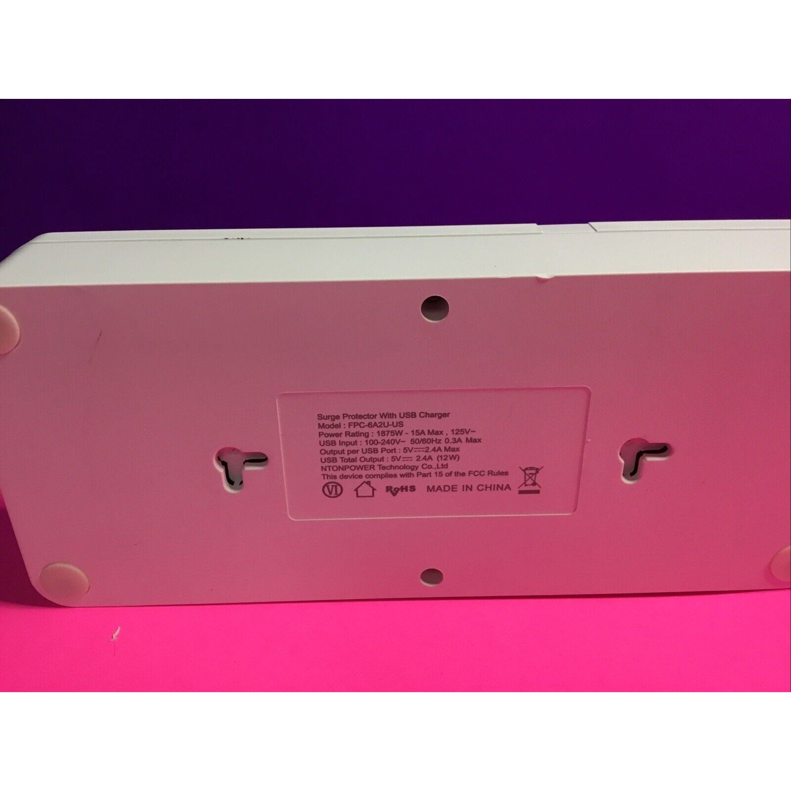 3 Prong Power Strip with 5ft Cord 6 Outlets 2 USB