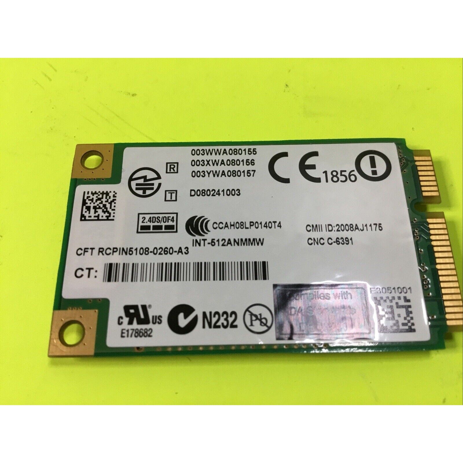 Intel 5100 512AN MMW 2.4/5 GHz 802.11 agn Mini PCIe Wireless WiFi Modules @CPU3