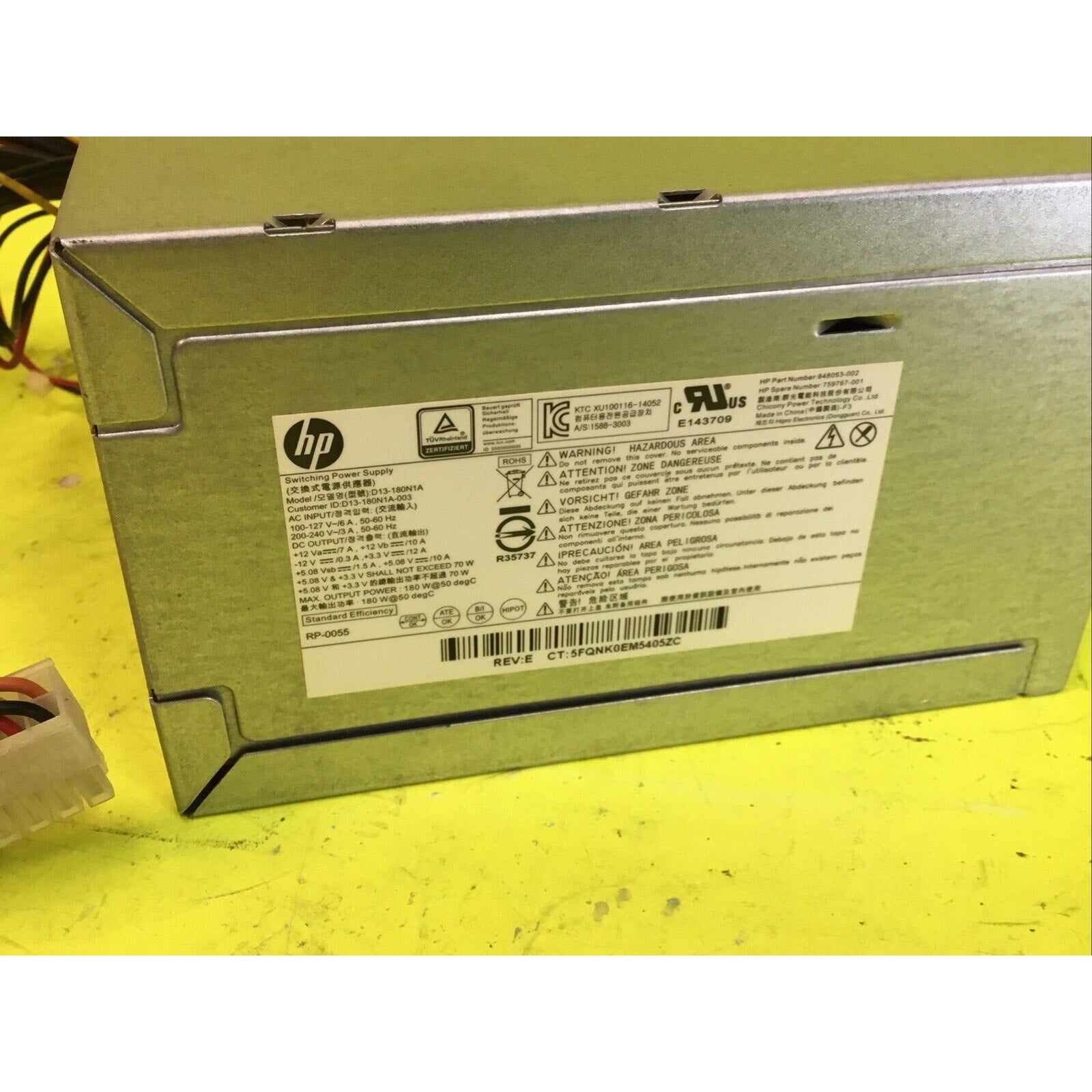 HP Pavilion 570 Series Model: D13-180N1A 180W Power Supply UNTESTED