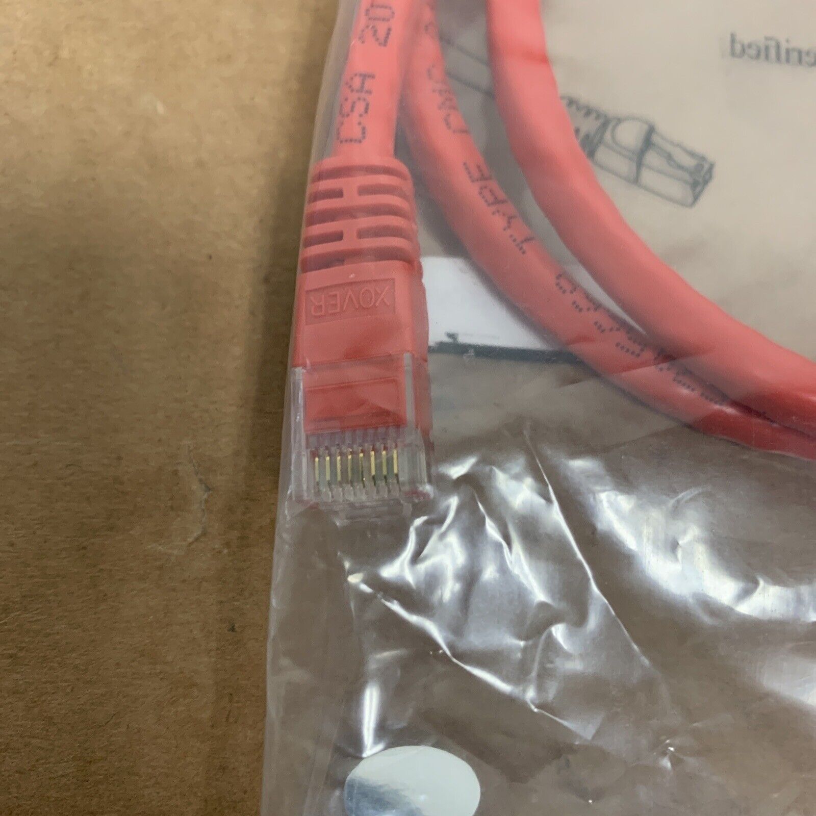 3ft Cat6 Crossover Ethernet Cable - 500MHz - 24AWG - Bare Copper - Red - 3 Feet