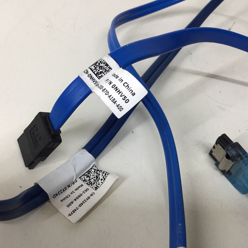 Lot Of 5 - SATA Hard Drive Data Cable Right Angle Mix Length - Blue