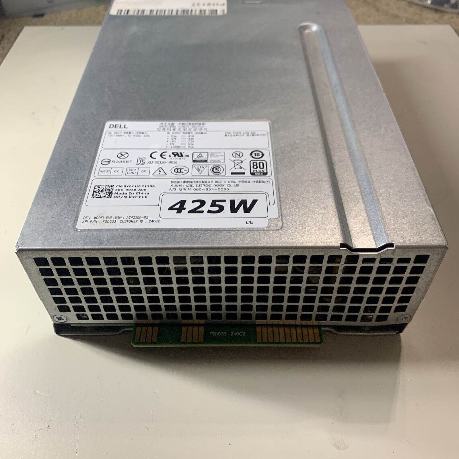 Dell AC425EF-02 Switching Power Supply 425W for Precision T5810 T7810 0YFY1V