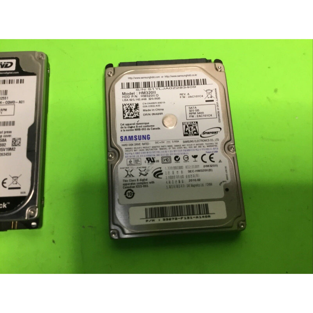 Lot of 3 320GB 2.5" SATA Laptop Hard Disk Drive HDD