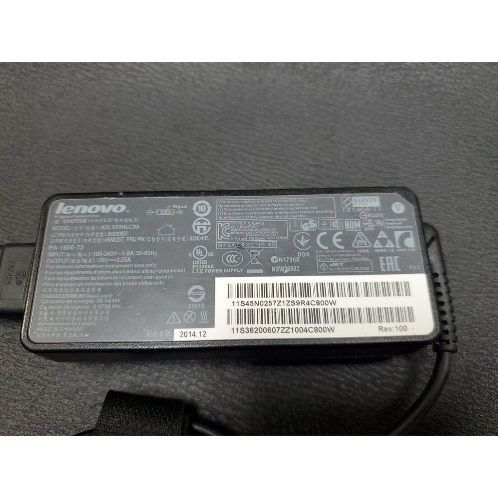 Genuine Lenovo Ideapad AC Adapter Power Supply 20V 3.25A 65W ADLX65NLC3A