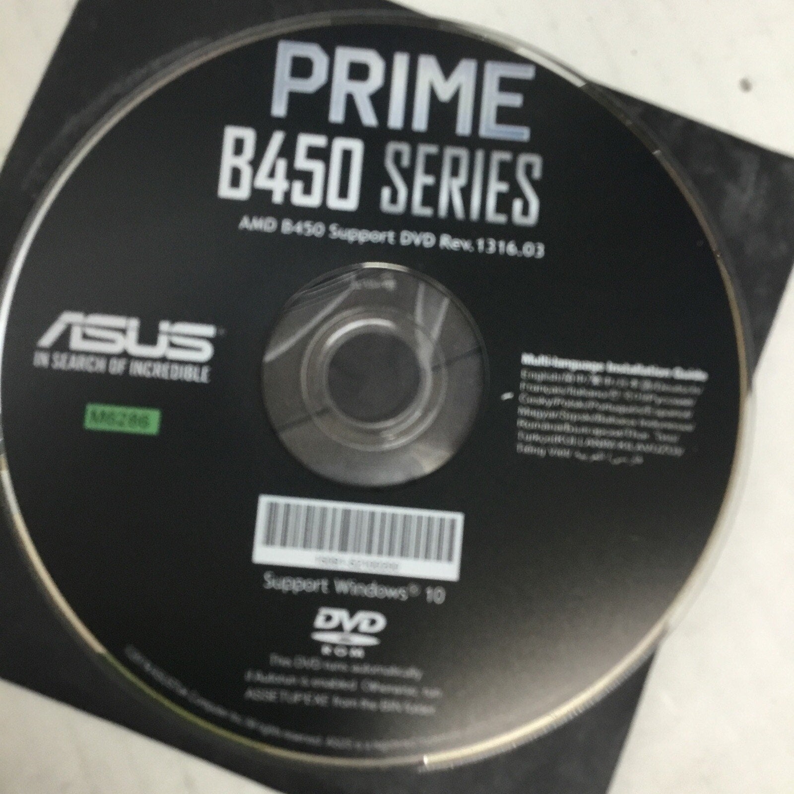 Asus Prime B450 Series Support DVD