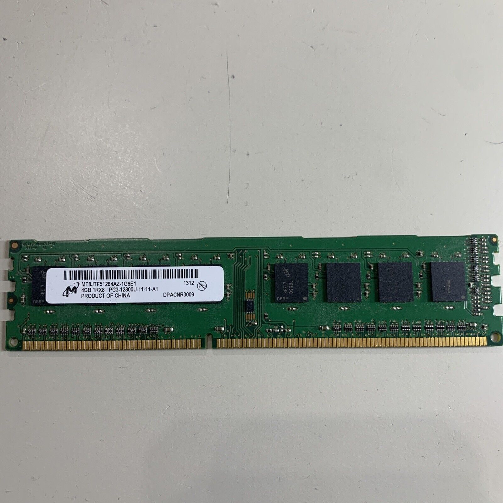 MICRON MT8JTF51264AZ-1G6E1 4GB DDR3-1600 PC3-12800U TESTED DESKTOP RAM