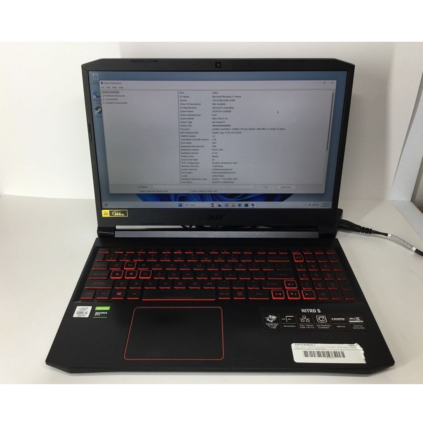 Acer Nitro 5 AN515-55-59KS 15.6'' (i5-10300H, 16GB RAM, 1650 Ti, 500GB SSD)