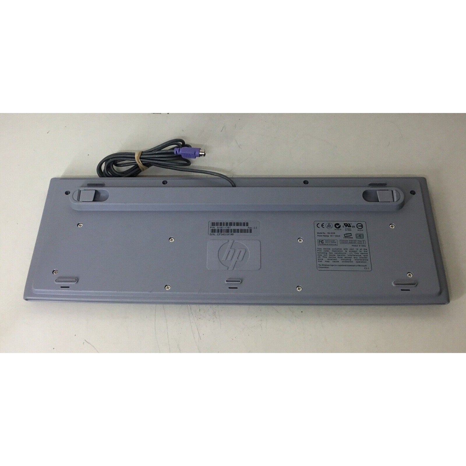 HP 5187-1767 KB-0228 PS/2 Type Computer Keyboard Gray Untested