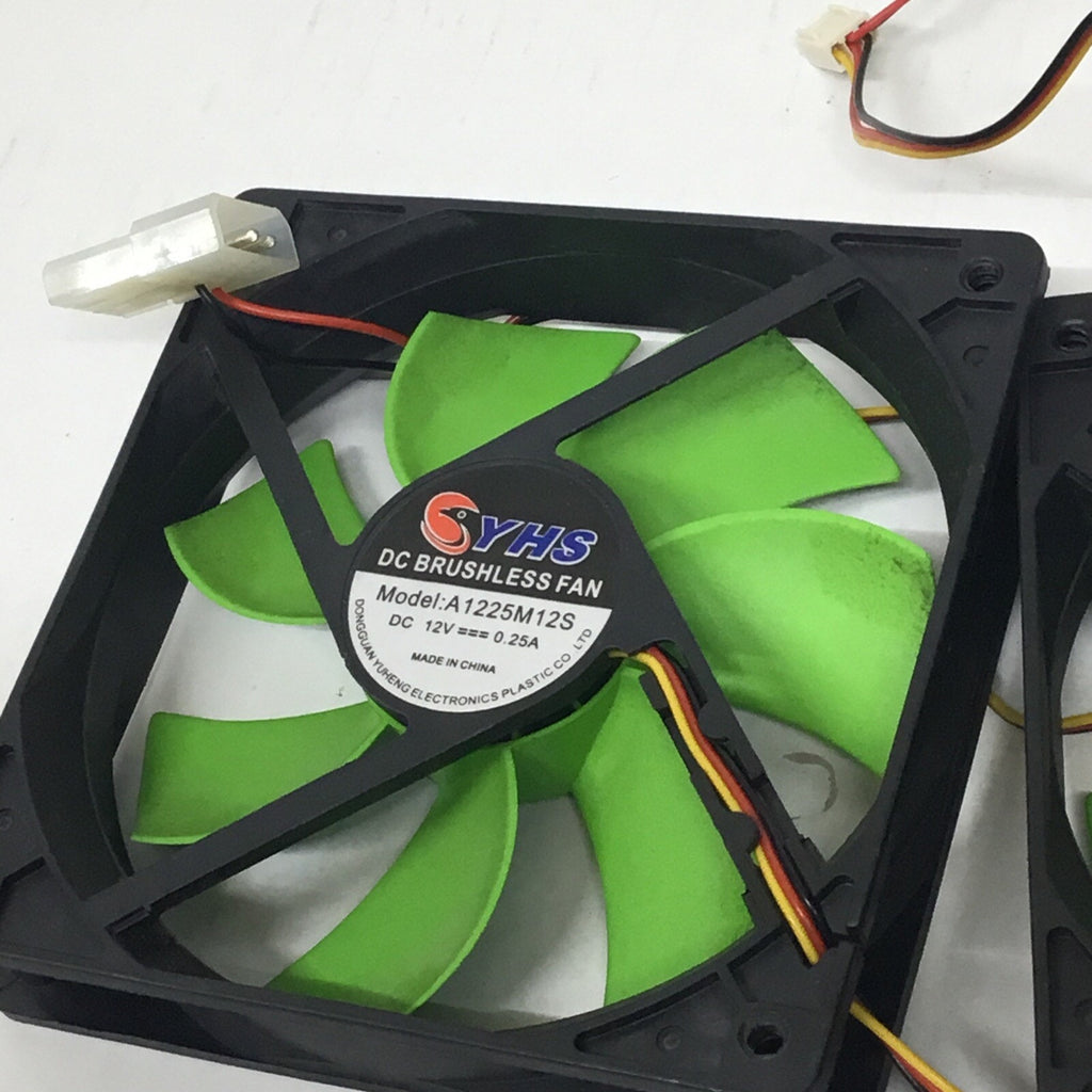 Lot of 2 YHS DC Brushless 120mm fans A1225M12S