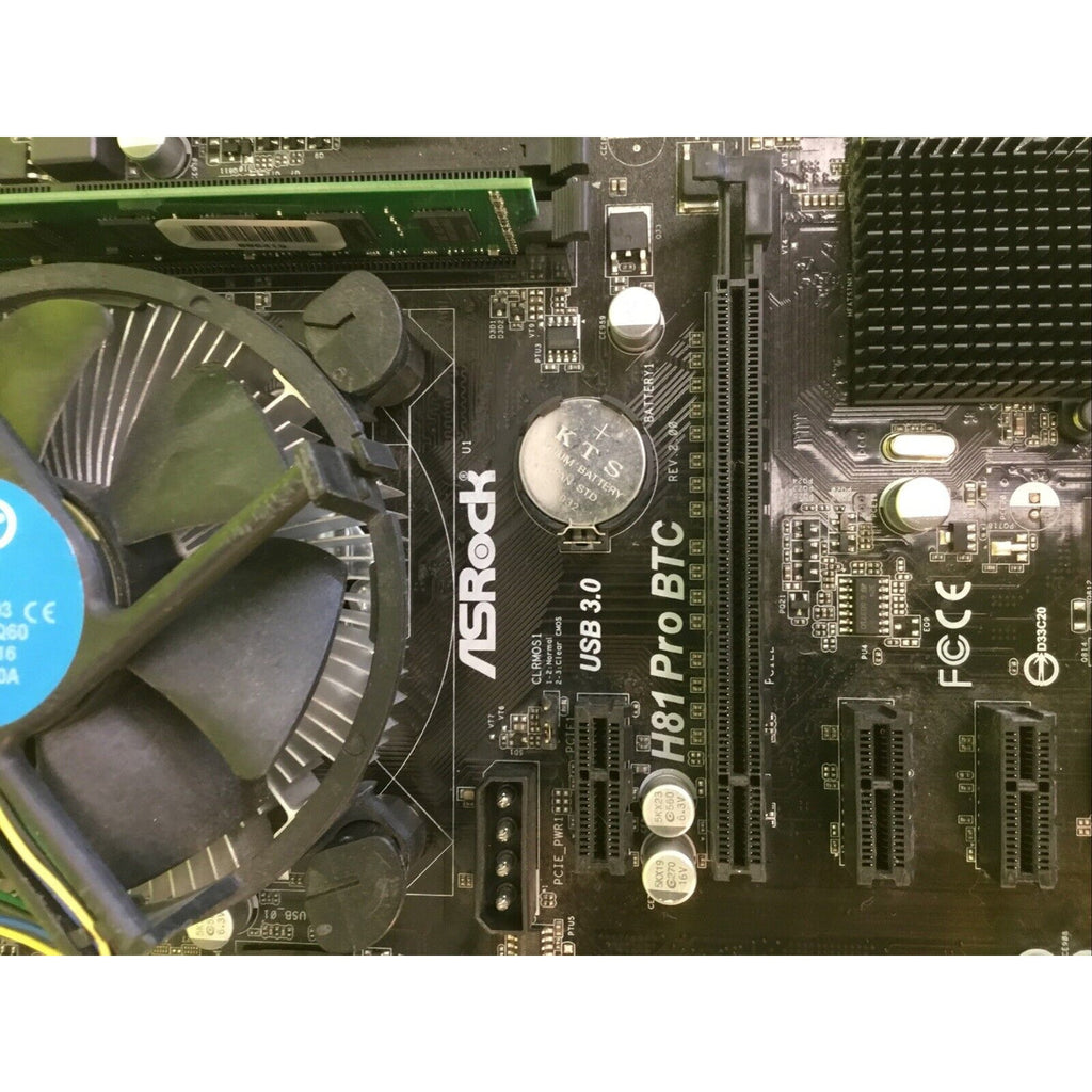 ASRock H81 PRO BTC R2.0 LGA 1150 Motherboard with Celeron G1840 and 4GB RAM