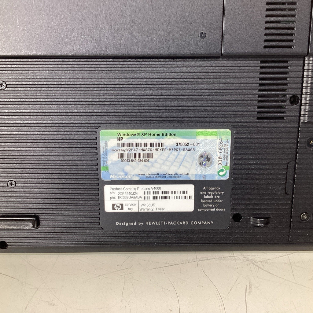 Compaq Presario V4000 Laptop 60GB HDD 512GBx2 RAM Intel Centrino - For Parts